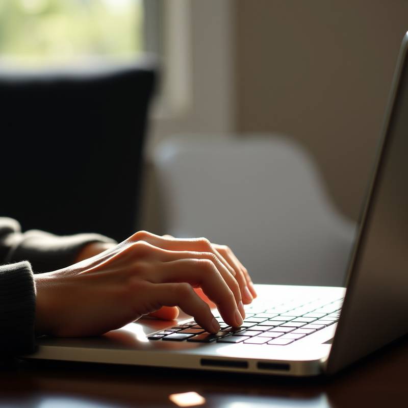 Person typing on a laptop